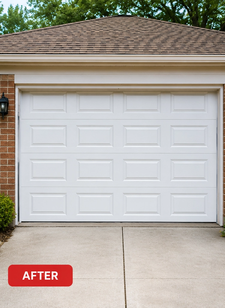 Garage door after repair