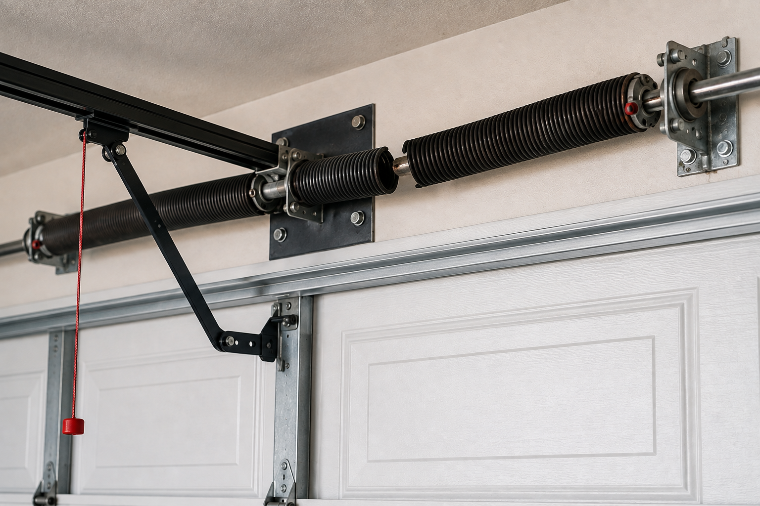 Garage door before repair